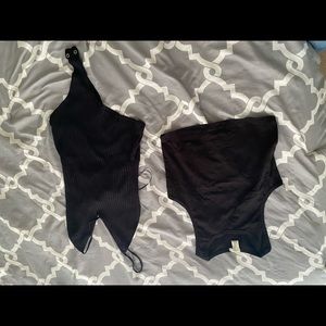 Black Crop Top and body suit